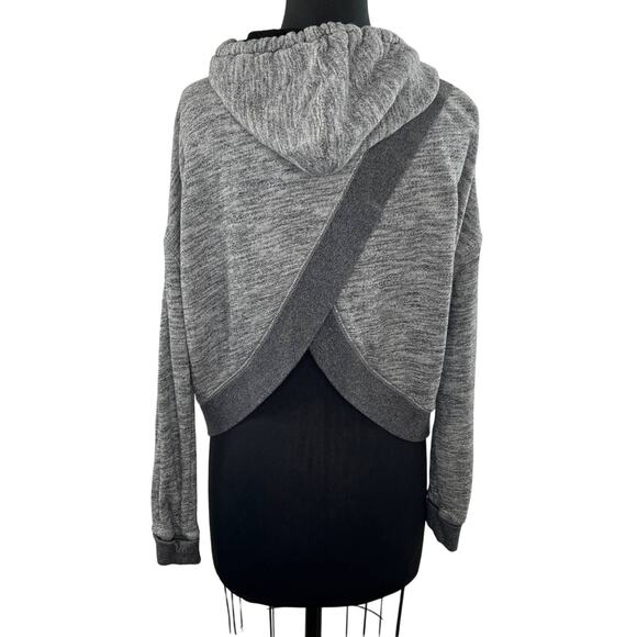 RAG & BONE Gray Heather Cotton Terry Crossover Back Hoodie Pullover Sweater XS - Picture 1 of 6